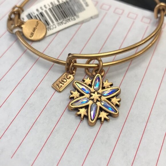 Alex And Ani Snowflake Adjustable Wire Bangle - Picture 7 of 7